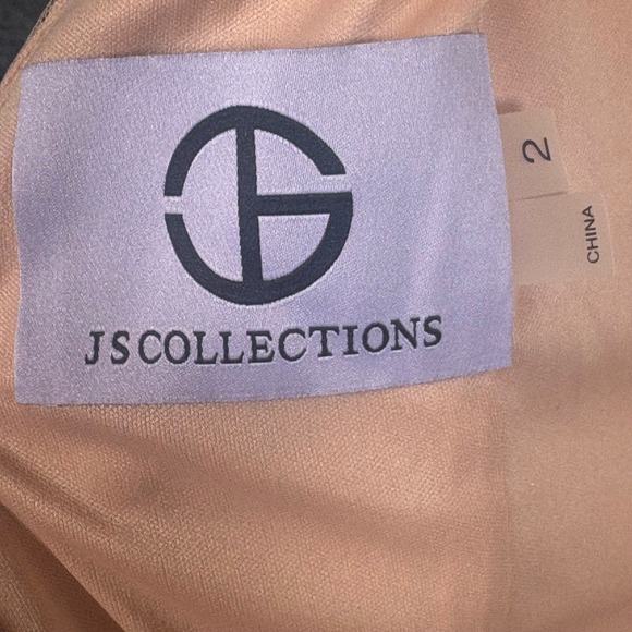 JS Collections Magnolia Pleat-Sleeve Floral Gown Rose Gold Multi Size 2 - Picture 13 of 15